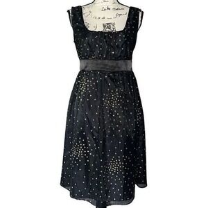 Tiana B black gold sleeveless tulle dress 6